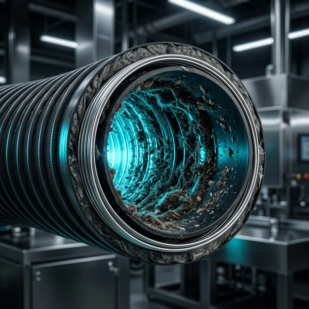 Cross-section of contaminated air ducts