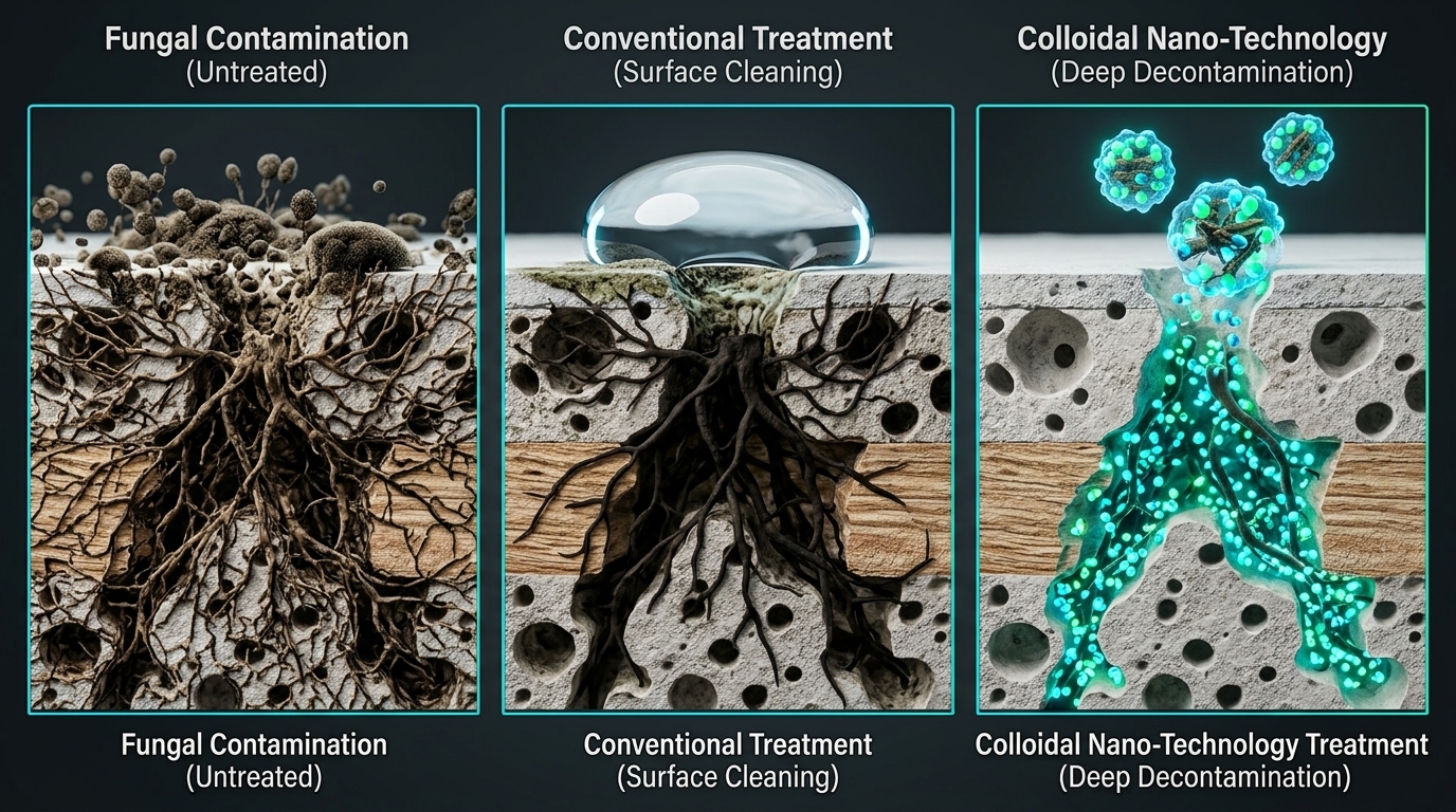 Colloidal Nano-Technology Deep Substrate Penetration vs Conventional Treatment
